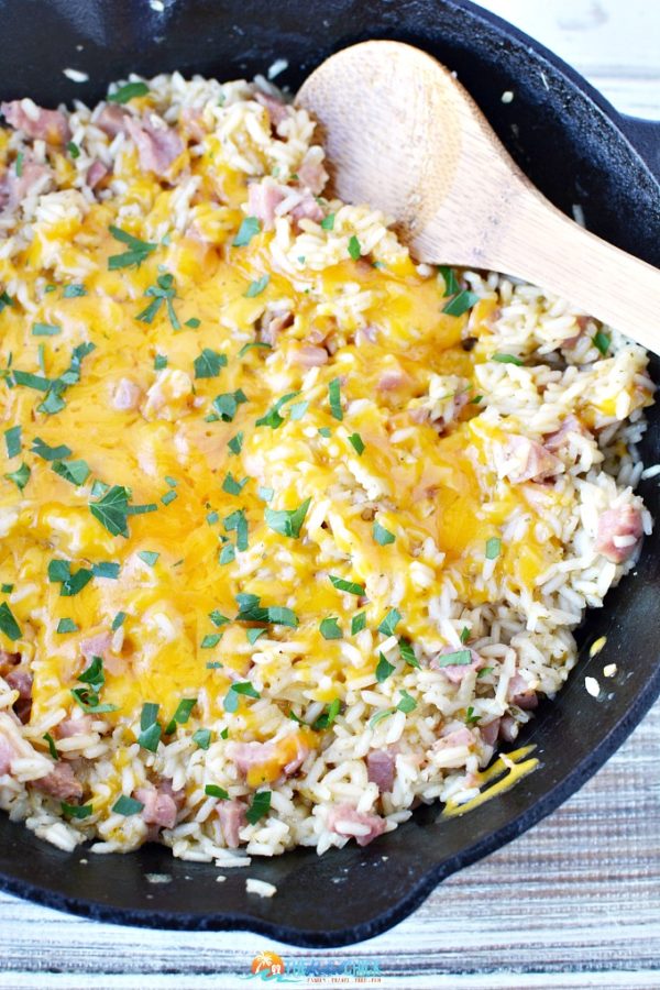 Ham Cheese and Rice Skillet The Rebel Chick