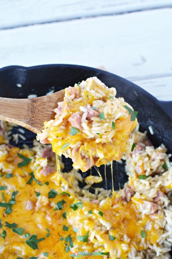 Ham Cheese and Rice Skillet Recipe 3 - The Rebel Chick