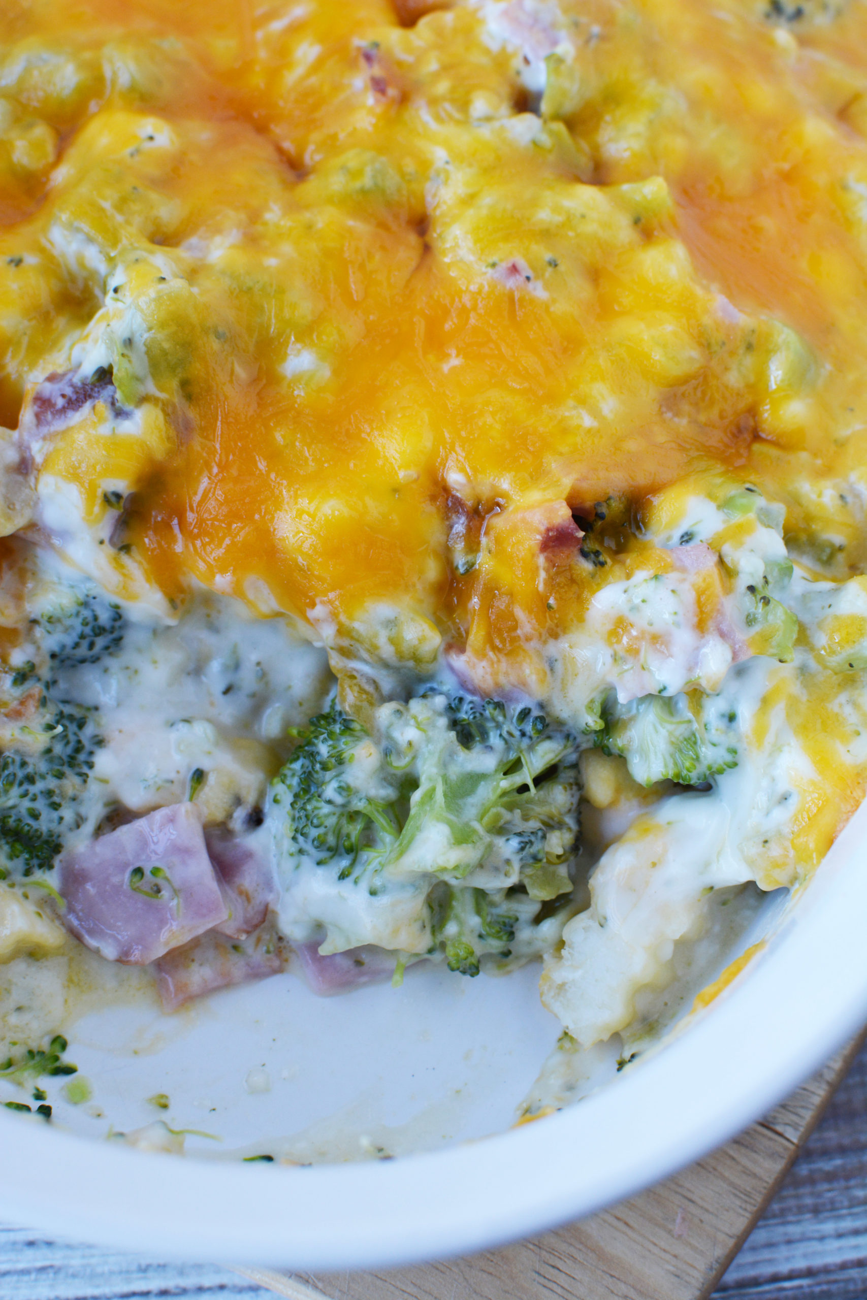 Quarantine Meals Broccoli Ham Casserole Recipe #StayHome - The Rebel Chick
