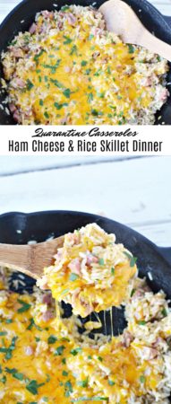 Quarantine Casseroles - Ham Cheese and Rice Skillet Recipe