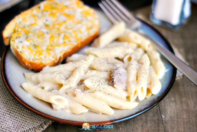 penne noodles with tuna fish and a creamy sauce