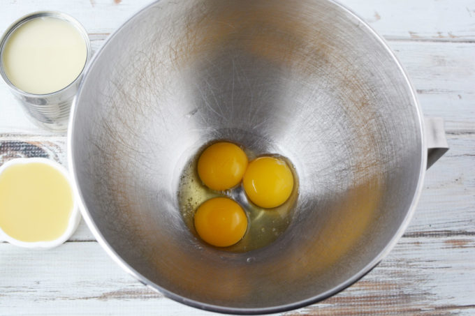 Egg yolks in a mixing bowl 
