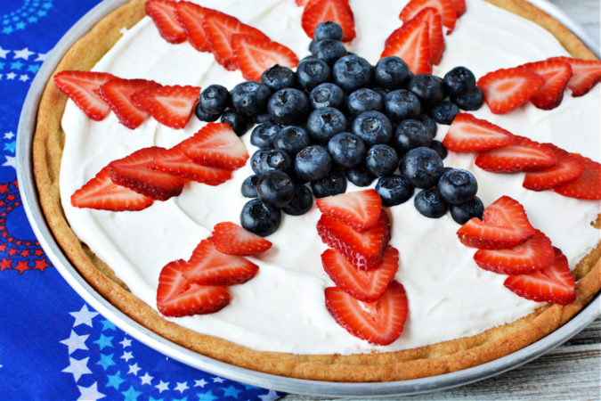 Red White and Blue Cookie Pizza Recipe for Memorial Day, 4th of July and Labor Day