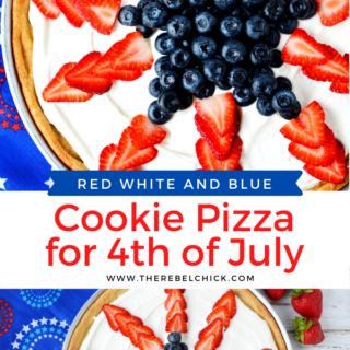 Red White and Blue Cookie Pizza for 4th of July