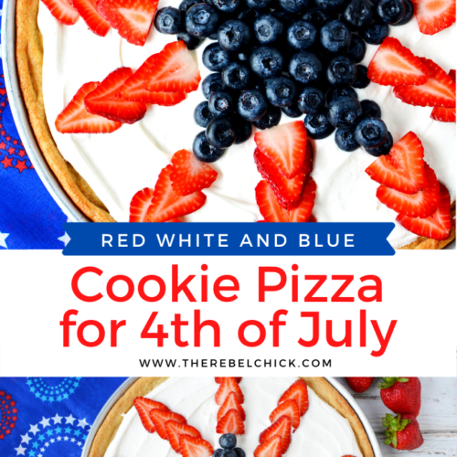 Red White and Blue Cookie Pizza - The Rebel Chick