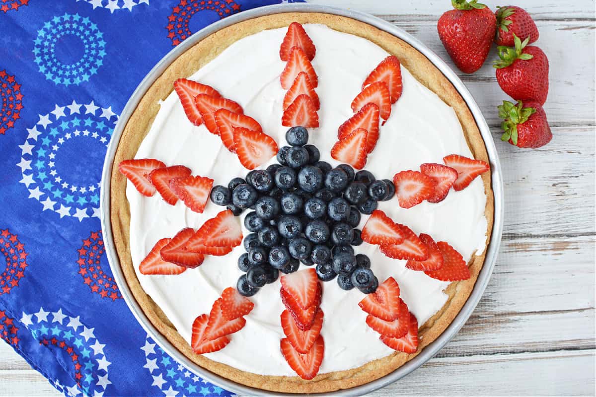 Red White and Blue Cookie Pizza Recipe