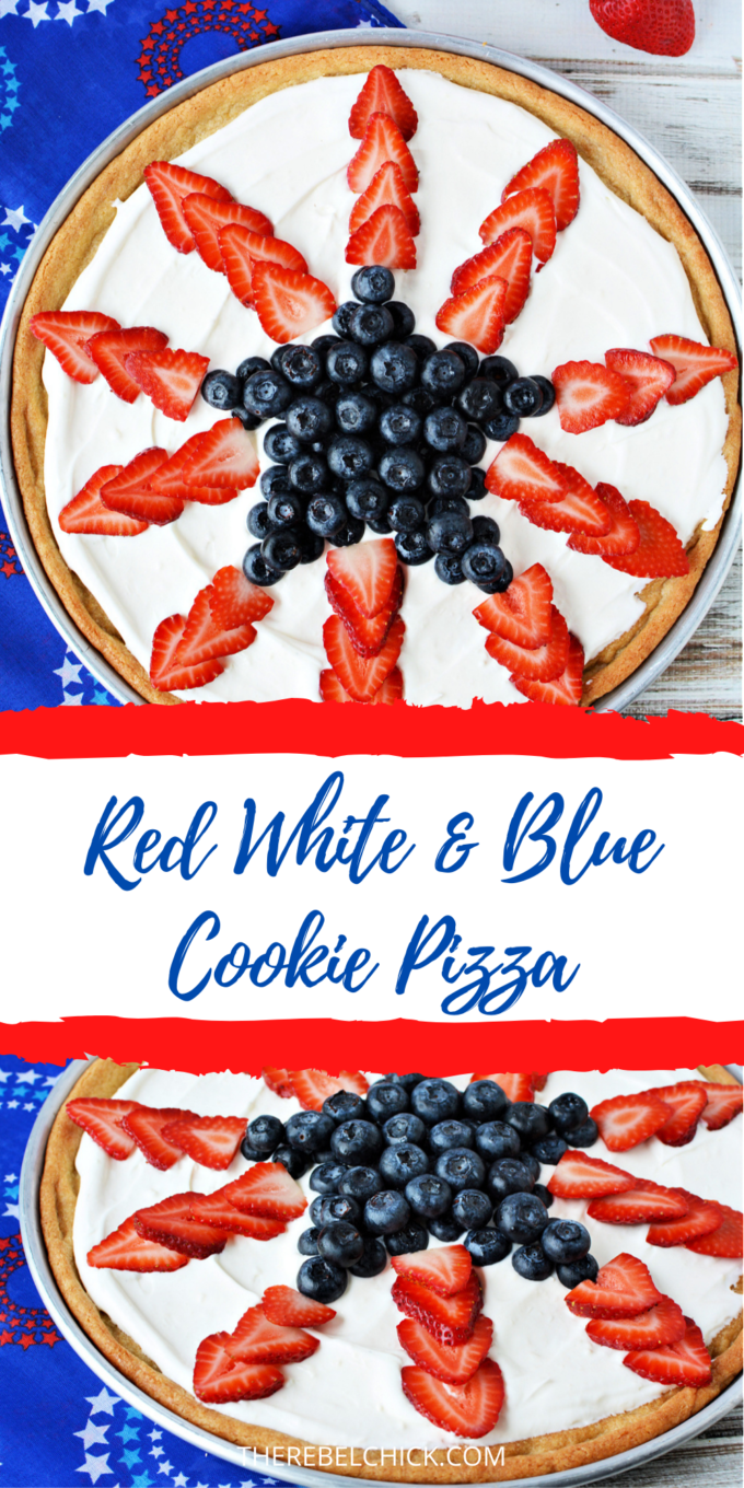 Red White and Blue Cookie Pizza - The Rebel Chick