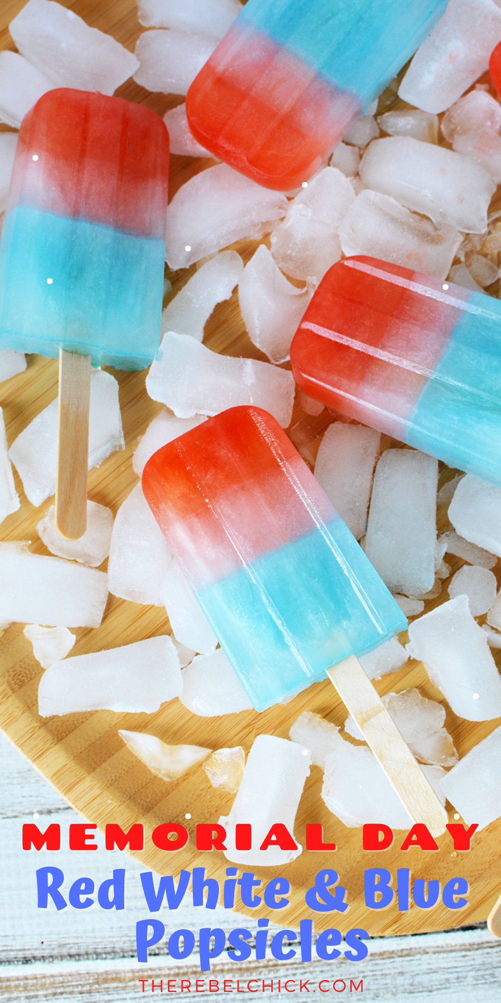 Red White and Blue Popsicles for Memorial Day and 4th of July