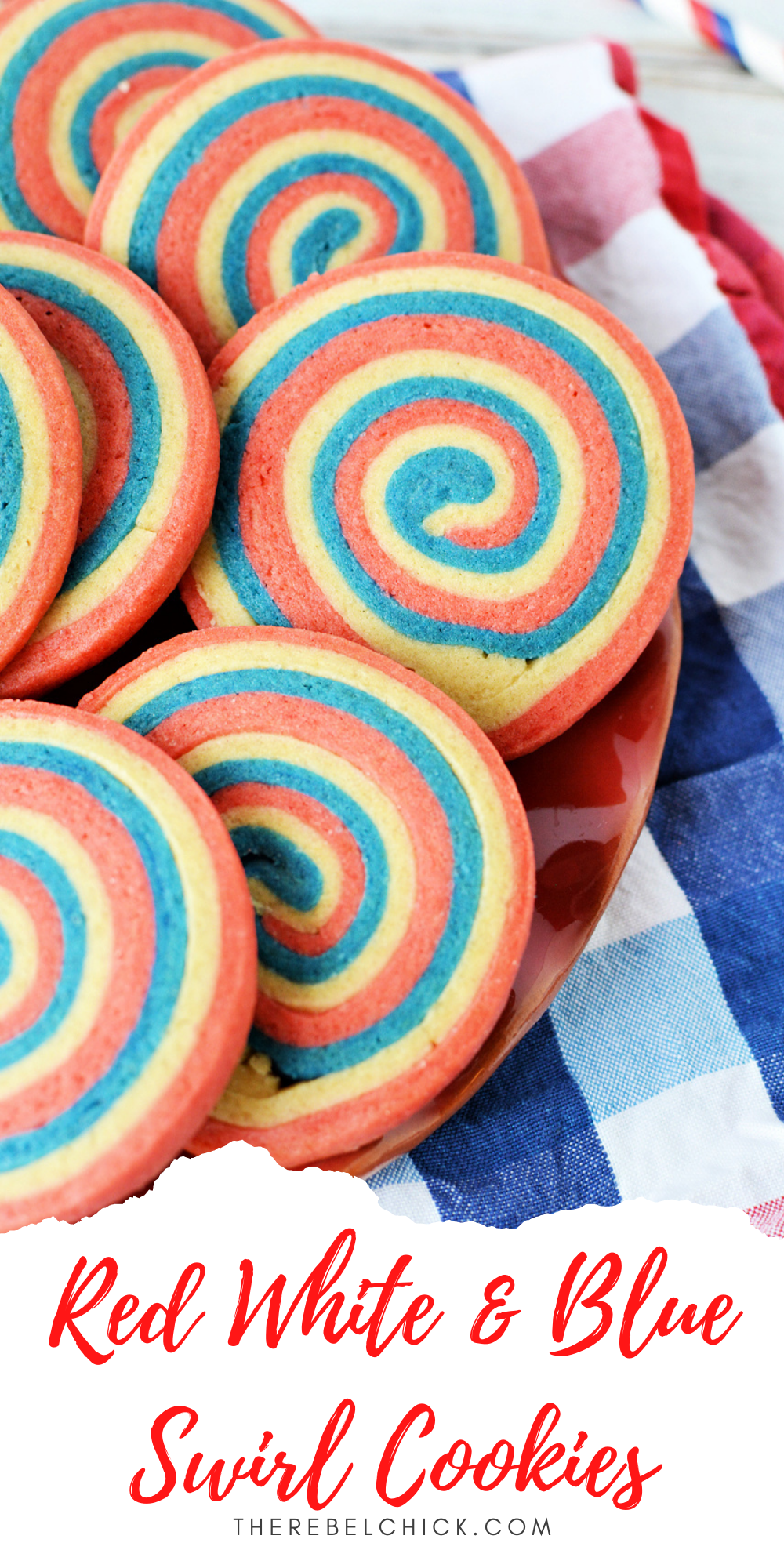 Red White and Blue Swirl Cookies