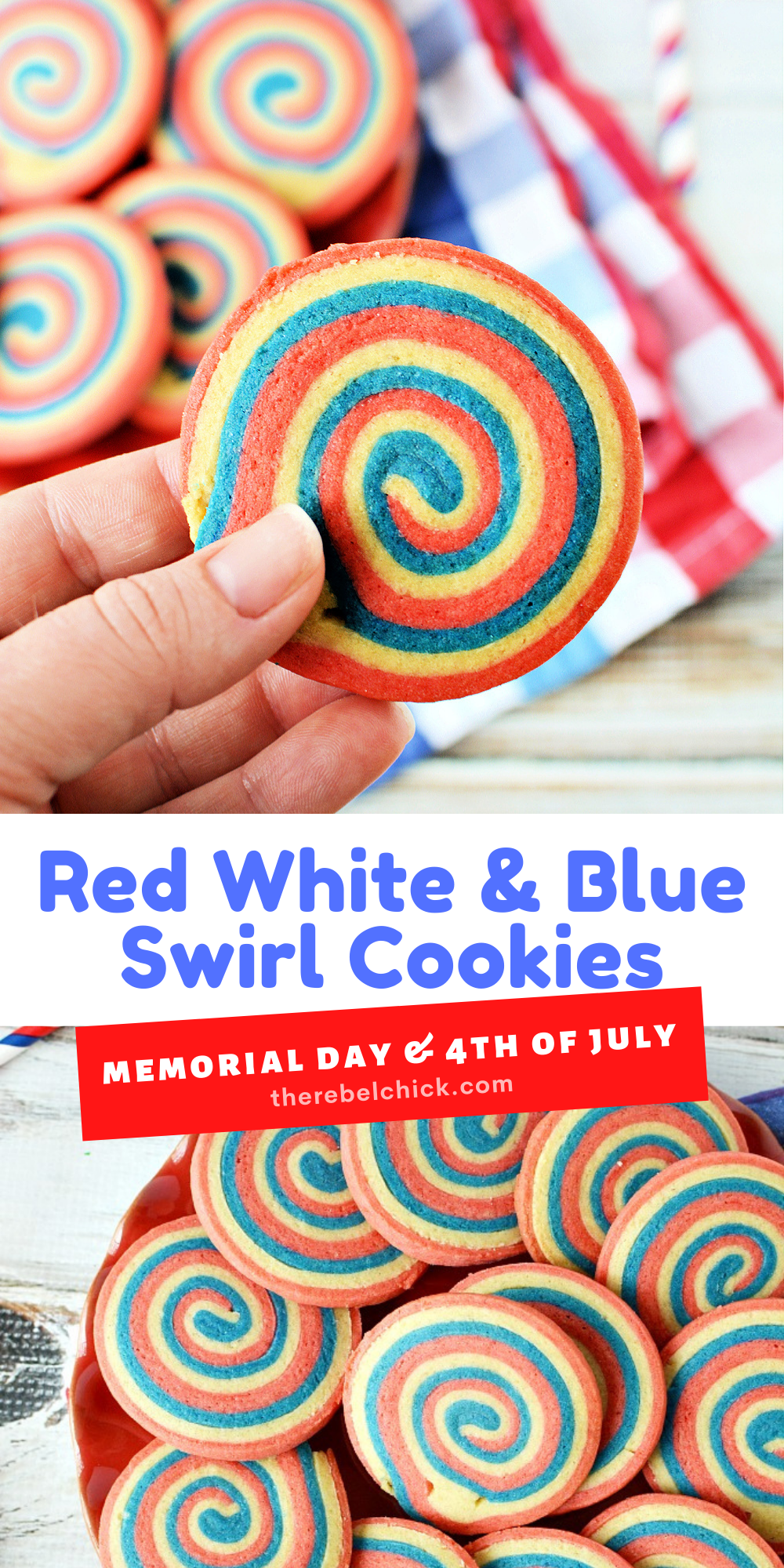 Red White and Blue Swirl Cookies Recipe