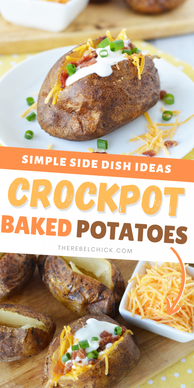 Crockpot Baked Potatoes - The Rebel Chick