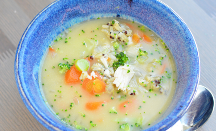 Easy Chicken and Rice Soup- The Rebel Chick