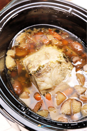 Slow Cooker Pork Roast with Apples Potatoes- The Rebel Chick