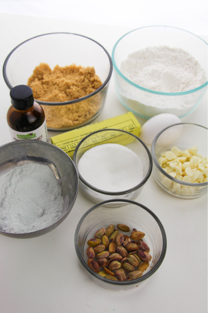 bowls of cookie ingredients