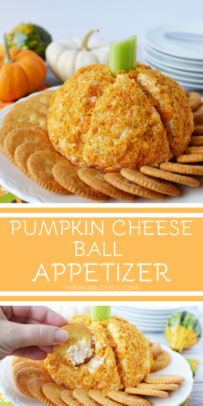 Pumpkin Cheese Ball Appetizer Recipe - The Rebel Chick