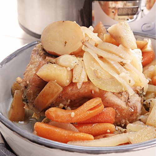 Slow Cooker Apple Pork Roast with Potato Recipe #SlowCookerSunday