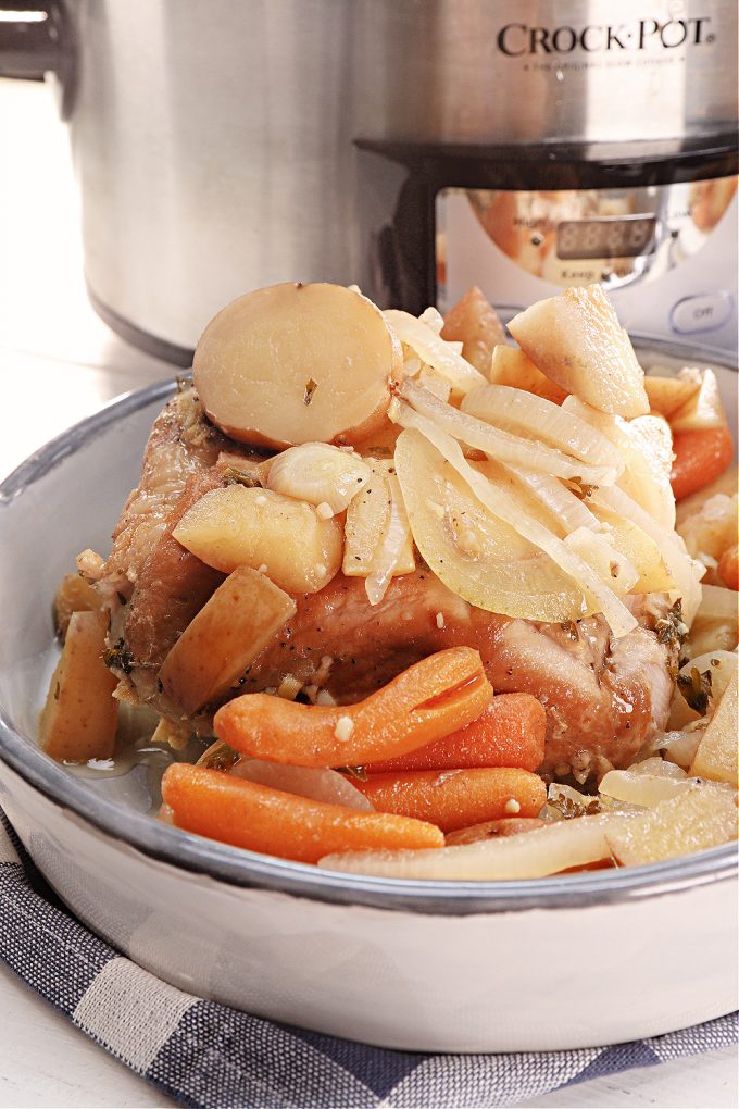 Slow Cooker Pork Roast with Apples Potatoes The Rebel Chick