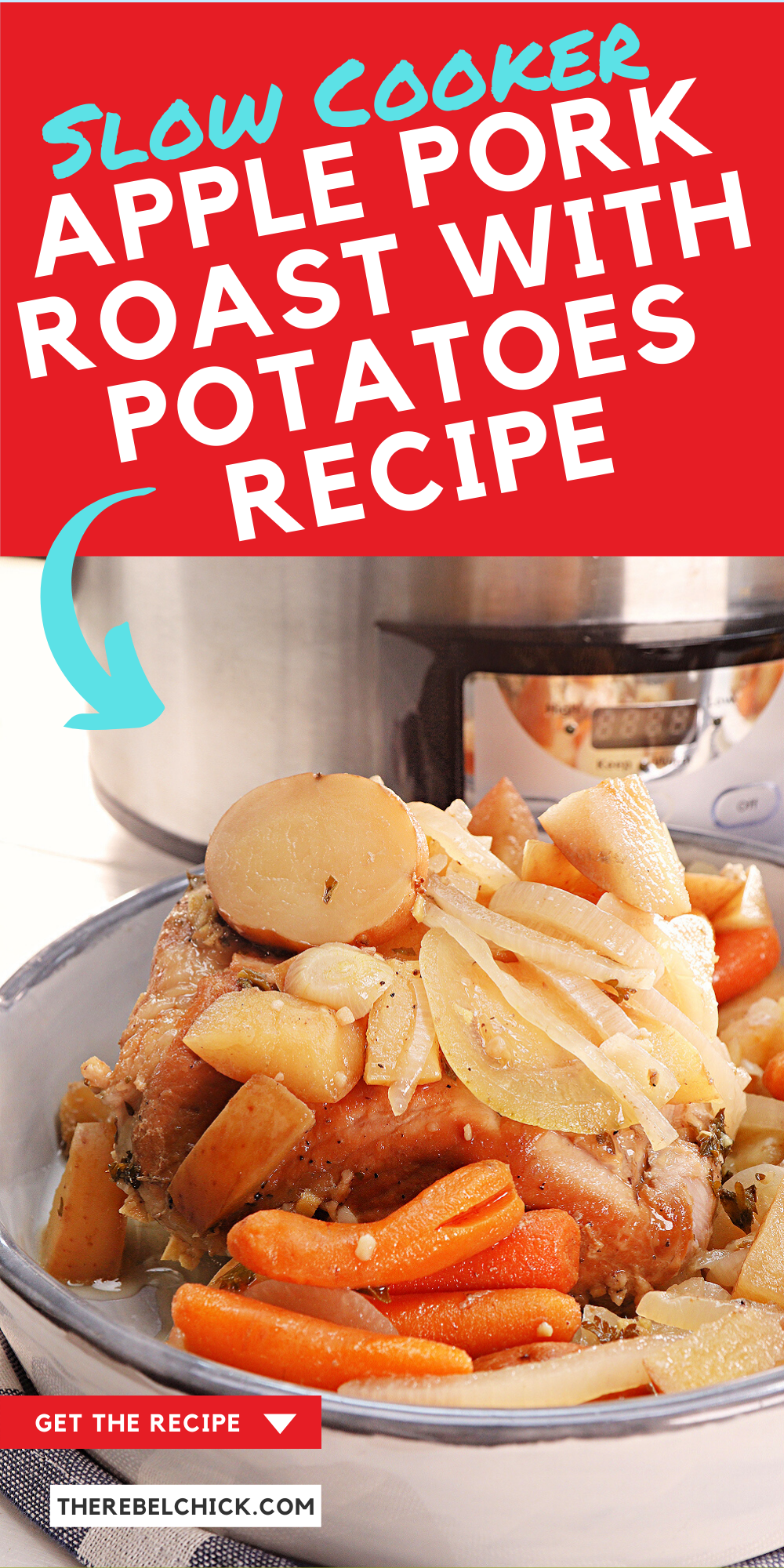 Slow Cooker Apple Pork Roast with Potatoes Recipe #SlowCookerSunday