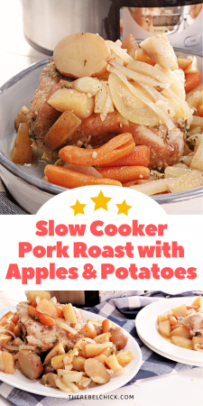 Slow Cooker Pork Roast with Apples and Potatoes Recipe #SlowCookerSunday