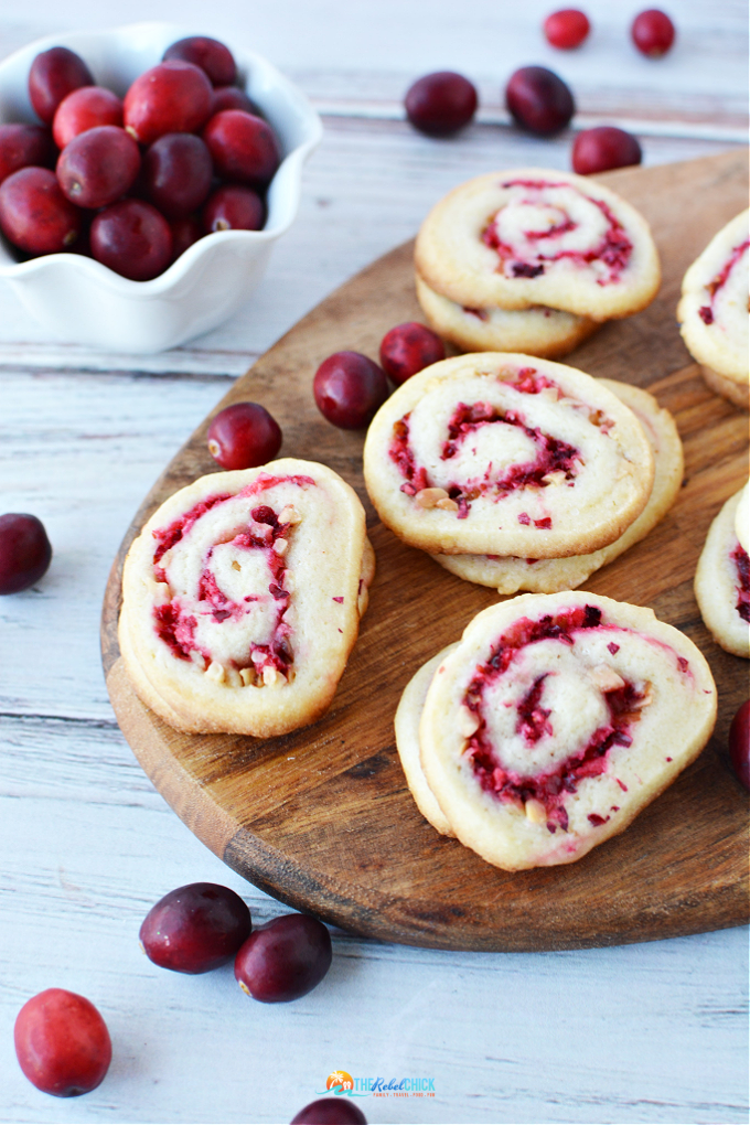 Cranberry Pinwheel Cookies Recipe for Christmas - The Rebel Chick