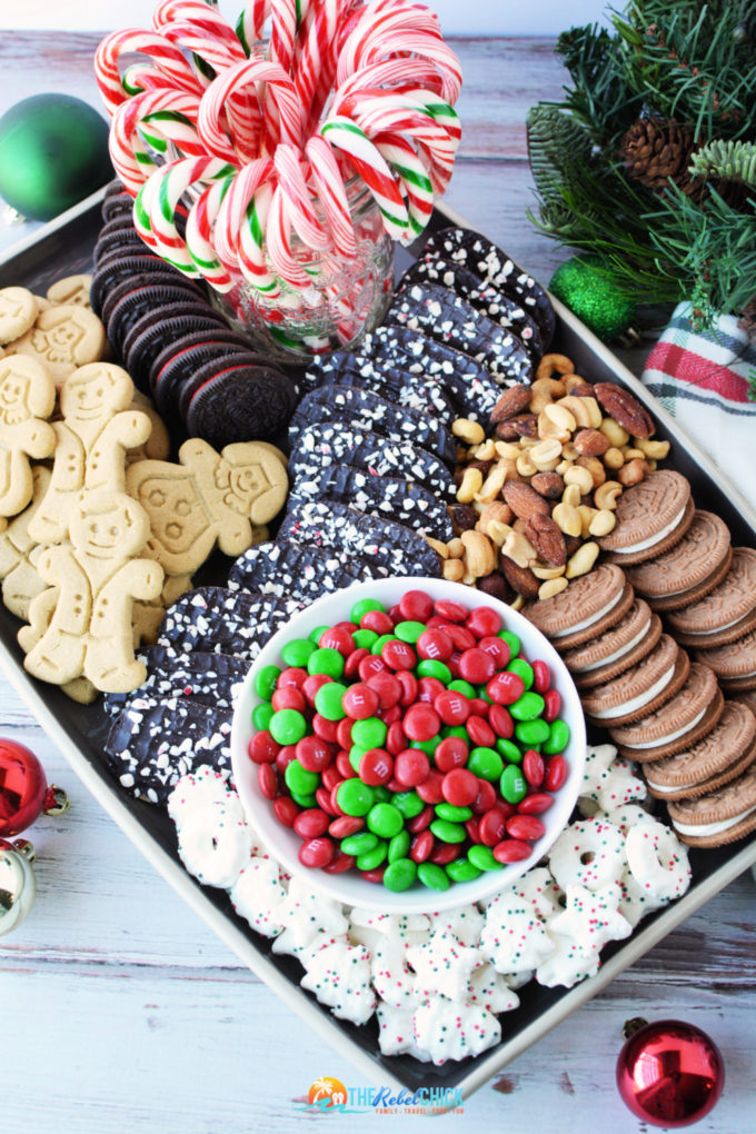 No Bake Christmas Cookie Charcuterie Board - The Rebel Chick