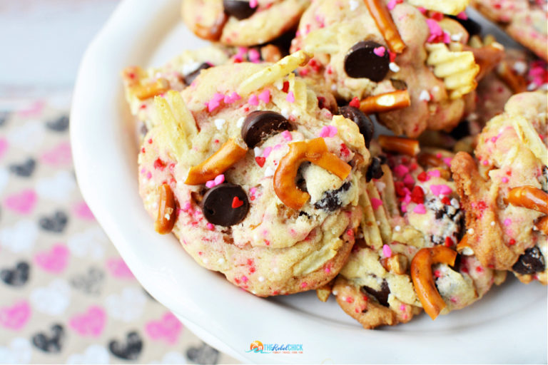 cookies filled with chocolate chips, pretzels, potato chips and sprinkles