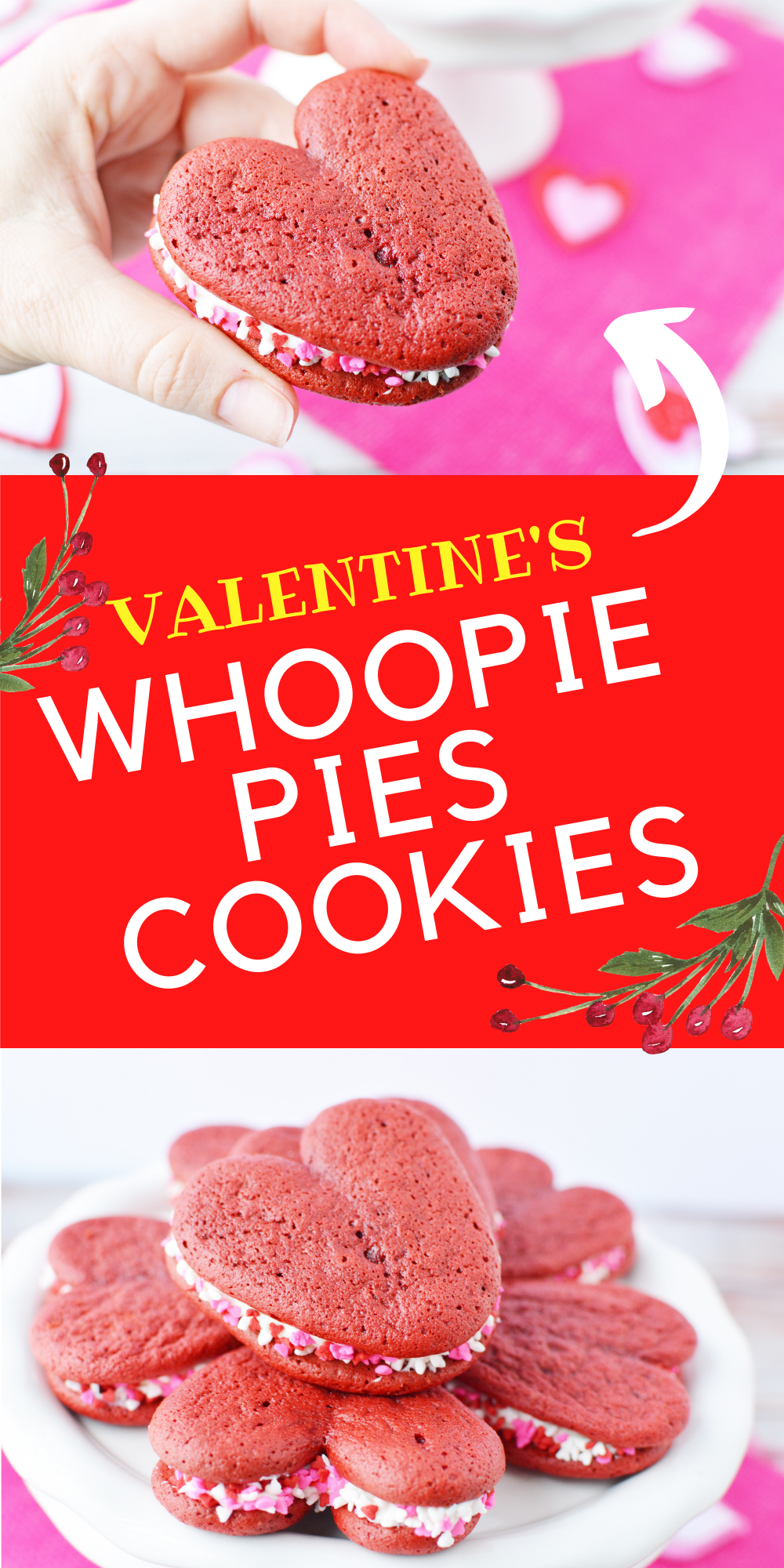 Whoopie Pies Cookies Recipe for Valentine's Day 