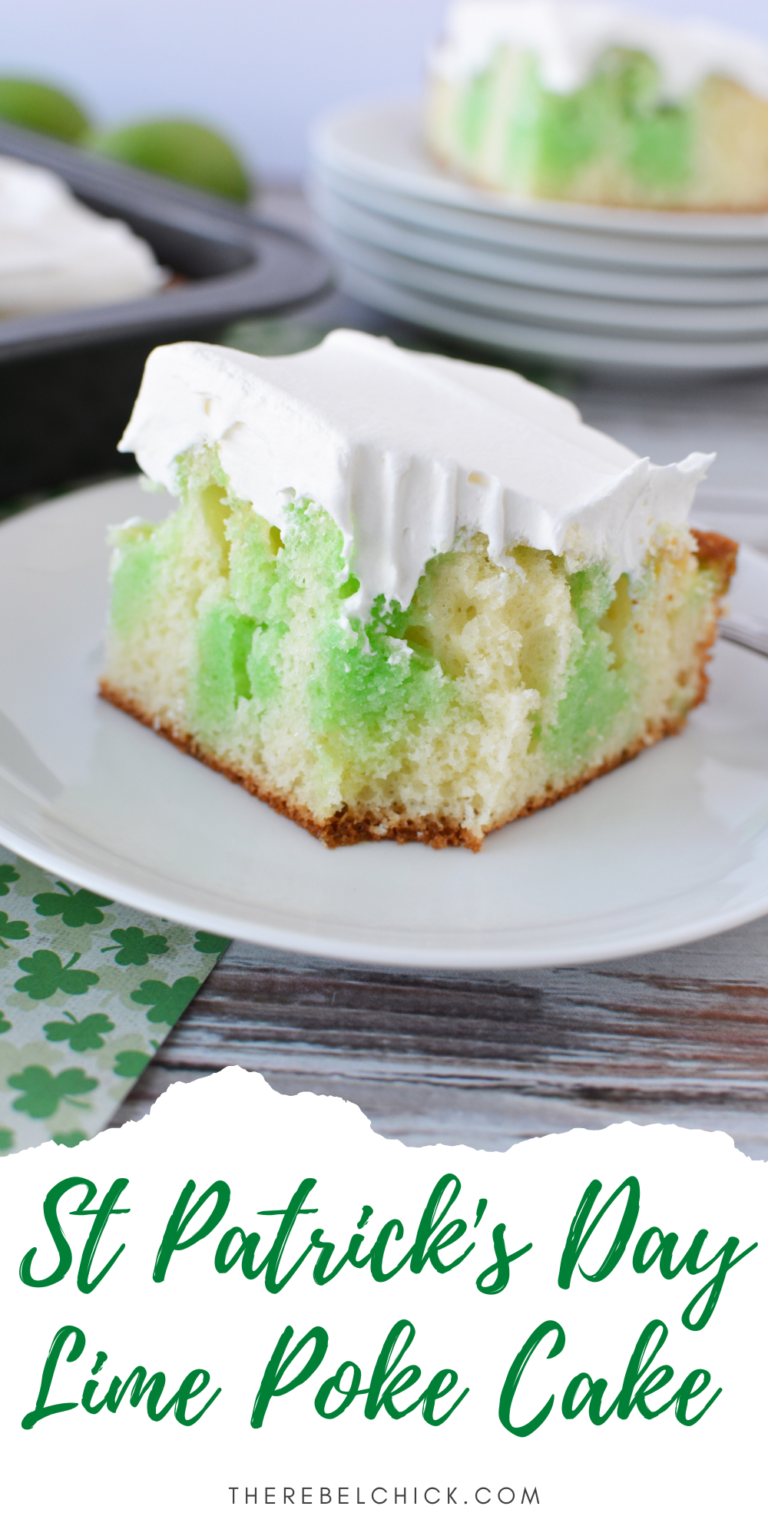 fluffy white cake with lime green gelatin throughout, covered in cool whip as frosting