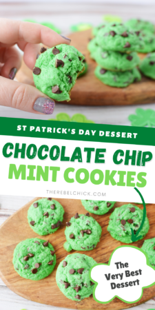 Mint Chocolate Chip Cookies Recipe for St Patrick's Day