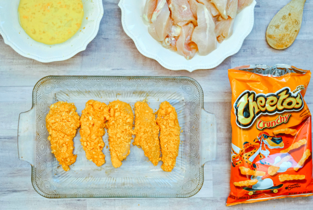 Chicken Fingers in a baking dish