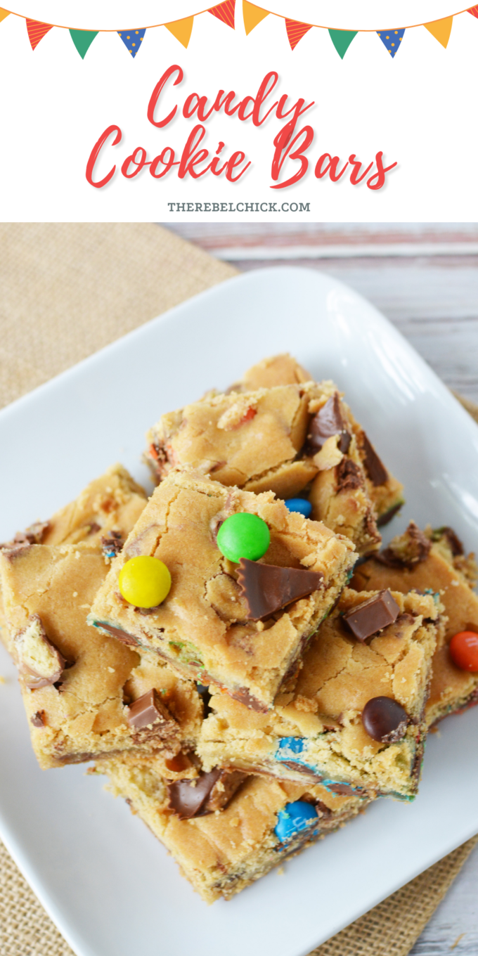 Leftover Halloween Candy Cookie Bars Recipe - The Rebel Chick
