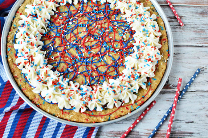 Patriotic Red, White & Blue Cookie Pizza Recipe