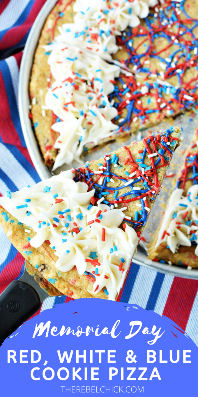 Patriotic Red, White & Blue Cookie Pizza Recipe - The Rebel Chick