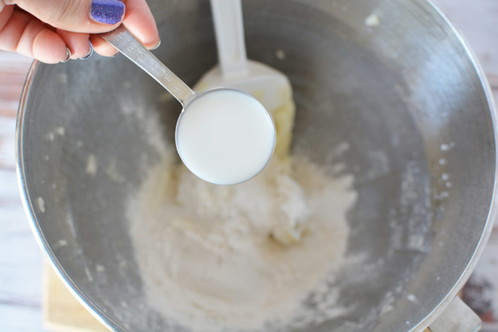 Adding milk to edible cookie dough