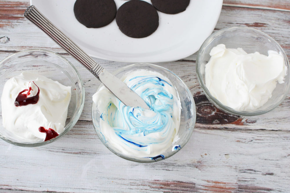 Making red, white, and blue whipped cream