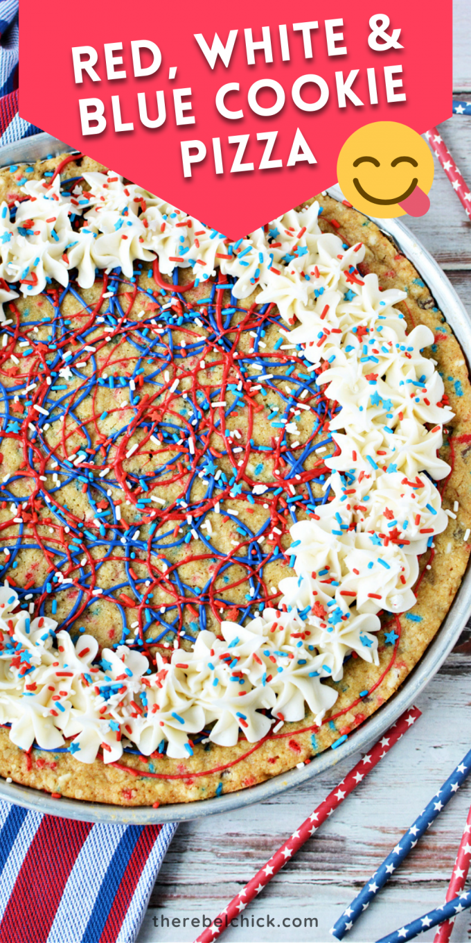 Patriotic Red, White & Blue Cookie Pizza Recipe - The Rebel Chick