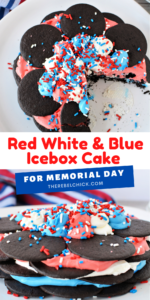 Red White & Blue Patriotic Icebox Cake Recipe for Memorial Day and 4th of July