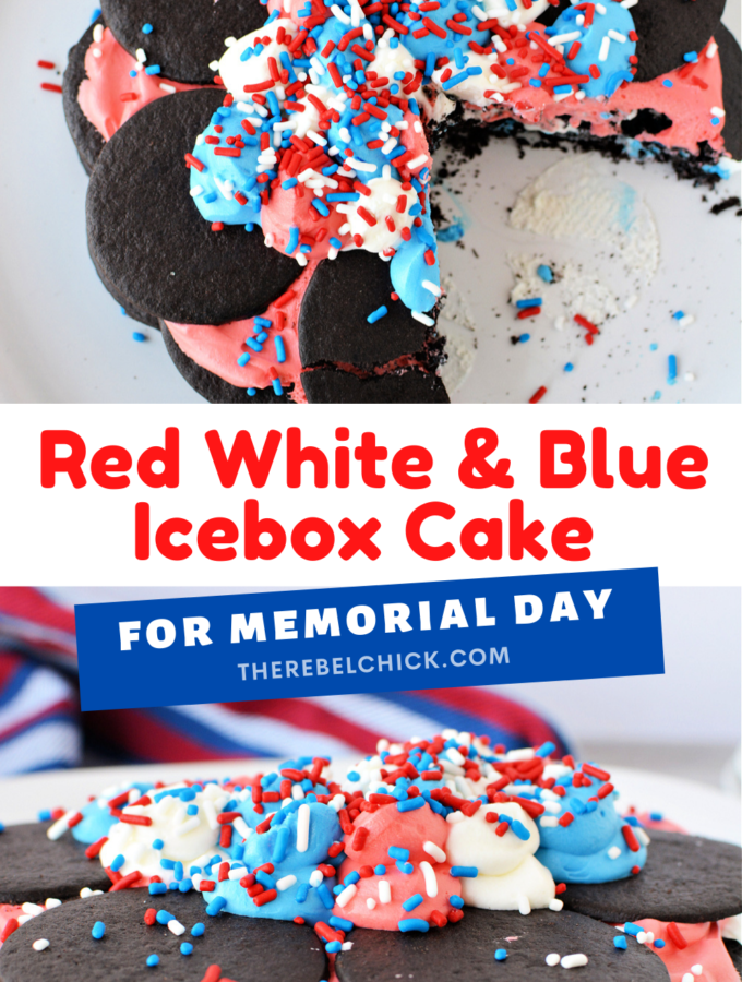 Red White & Blue Patriotic Icebox Cake Recipe for Memorial Day and 4th of July