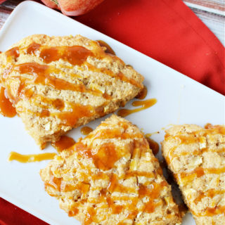 Apple Scones drizzled with caramel