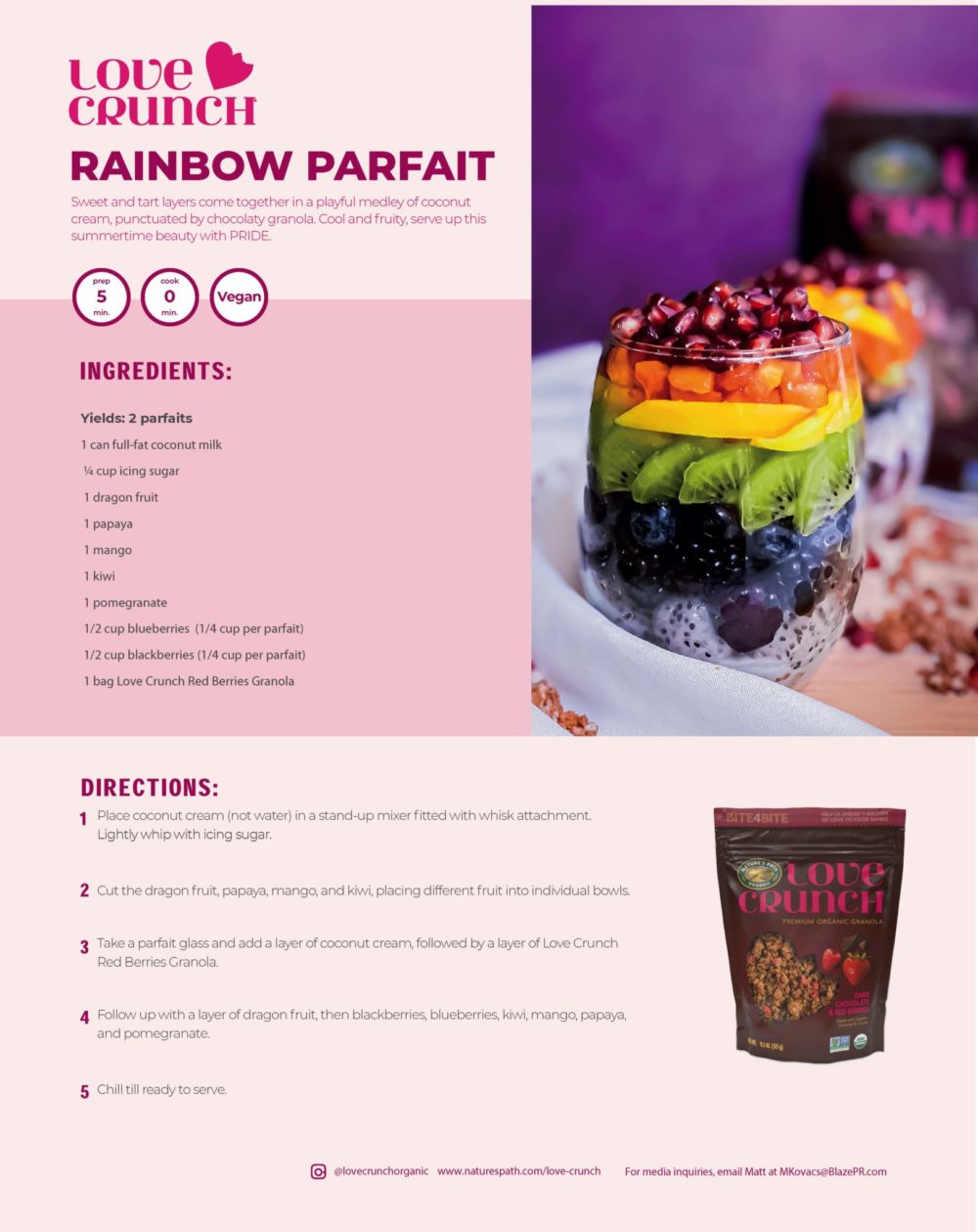 Love Crunch Rainbow Parfait Recipe