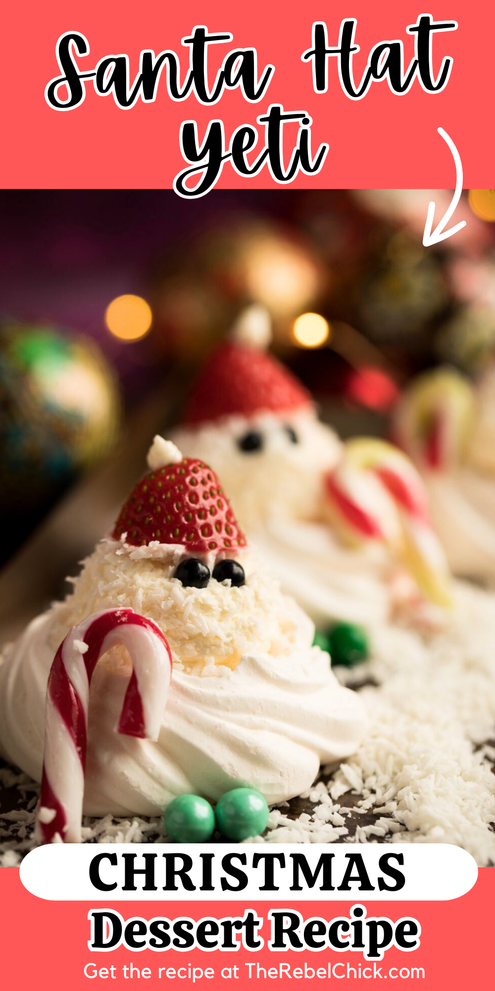 Santa Hat Yeti Dessert Recipe for Christmas