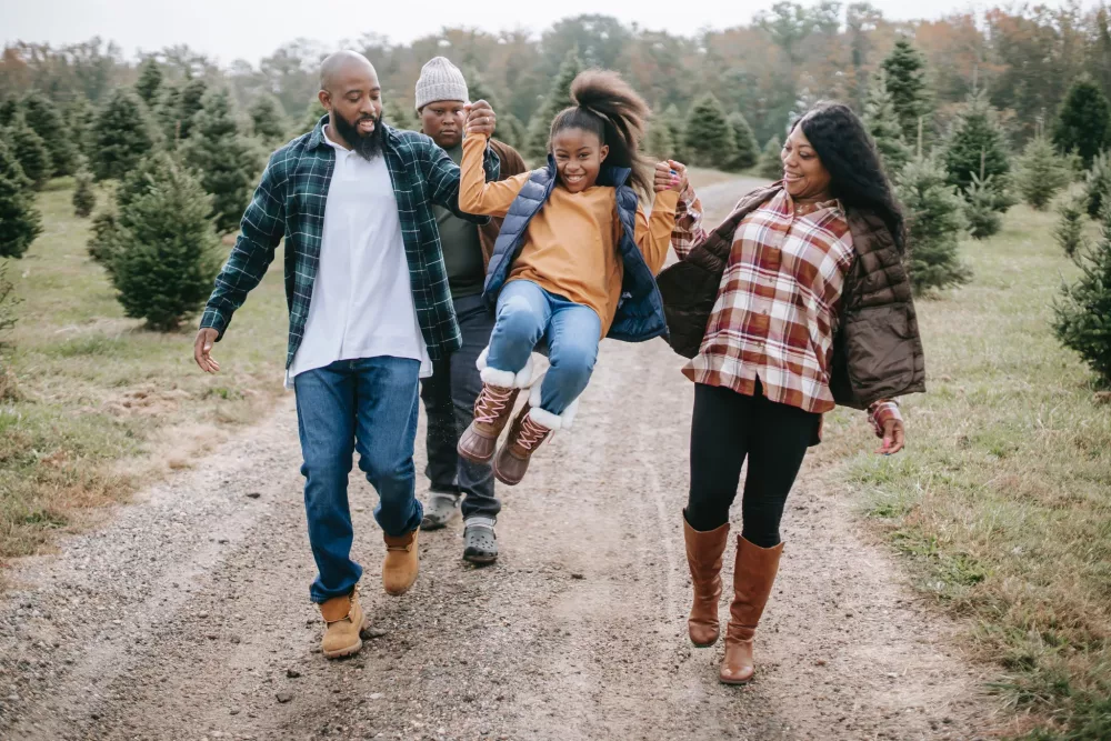 family on a hiking trip