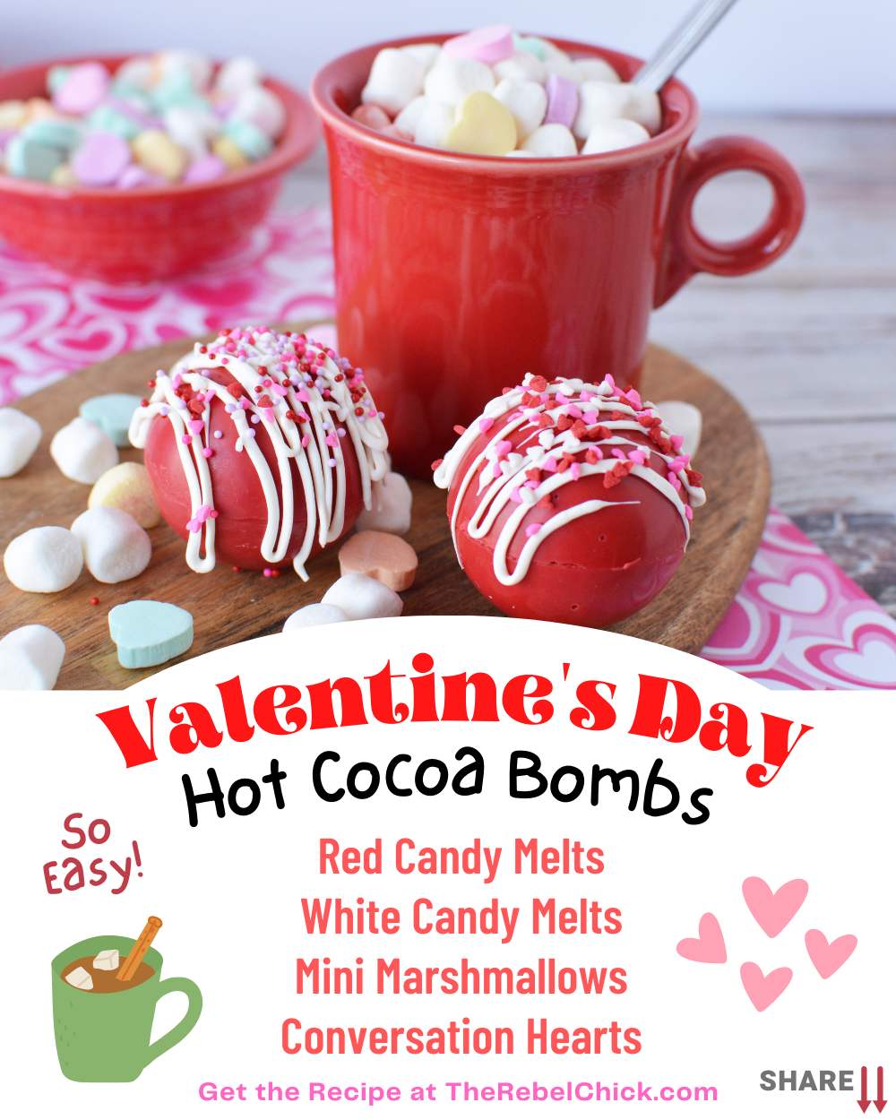Valentine's Heart Hot Chocolate Bomb - The Little Blog Of Vegan