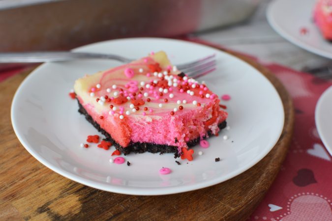 Valentine's Day Cheesecake Bars Recipe