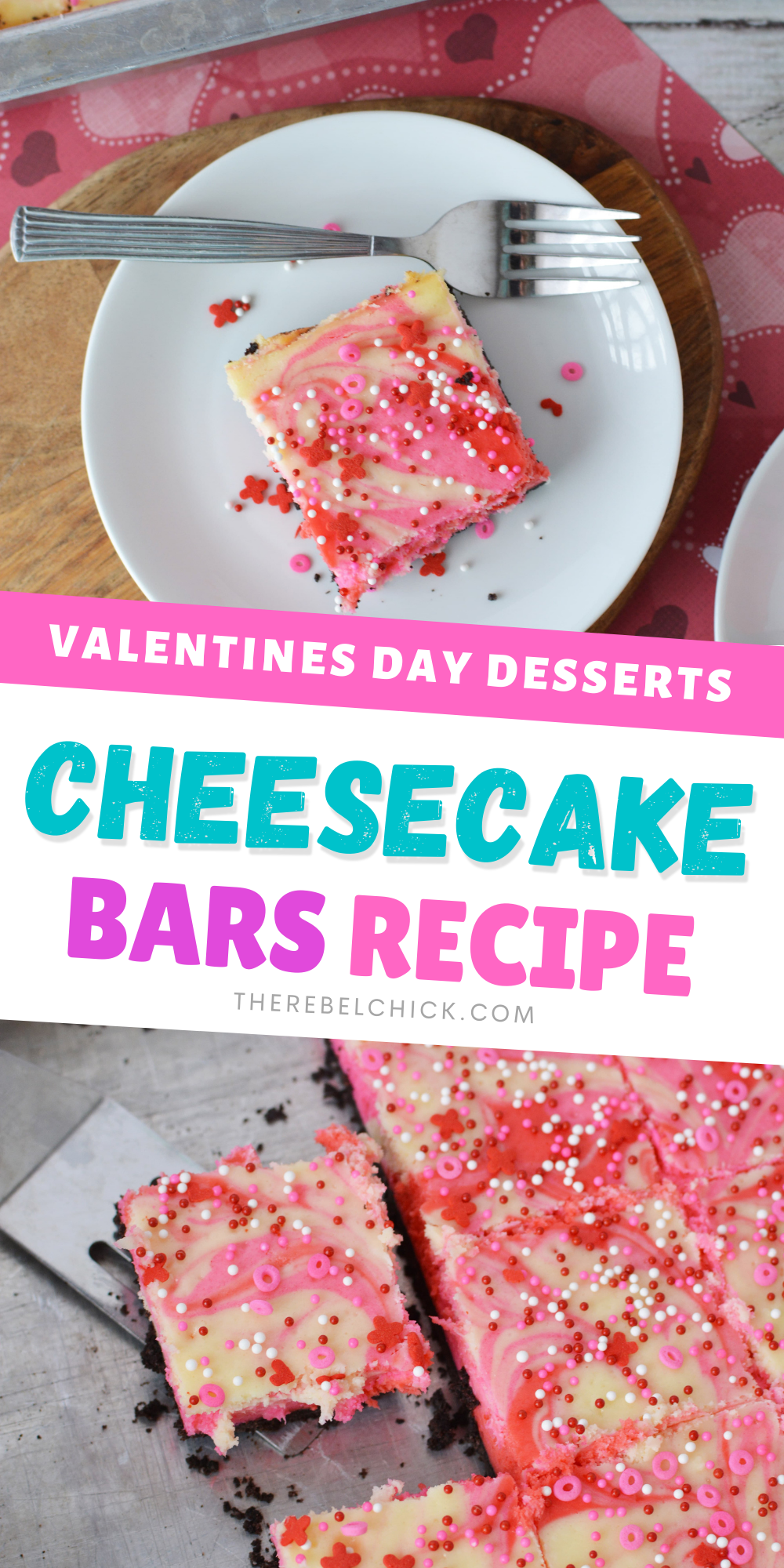 Valentine's Day Cheesecake Bars Recipe