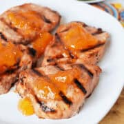 Grilled Peach Ginger Pork Chops