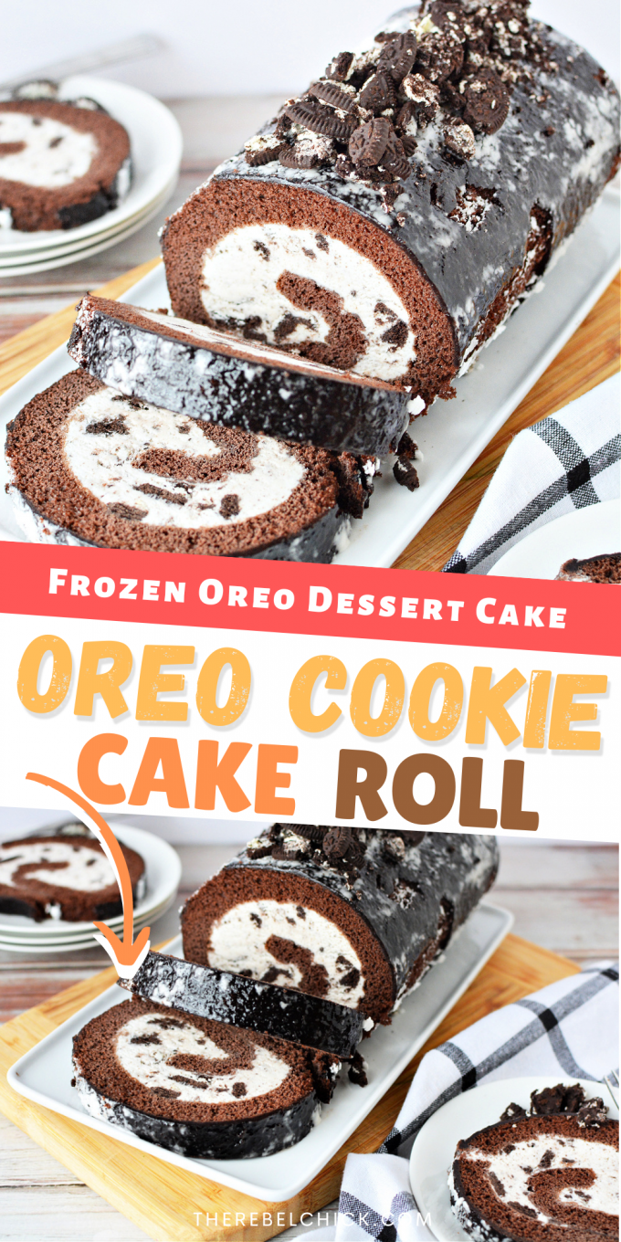 Homemade Oreo Cookie Ice Cream Cake Roll