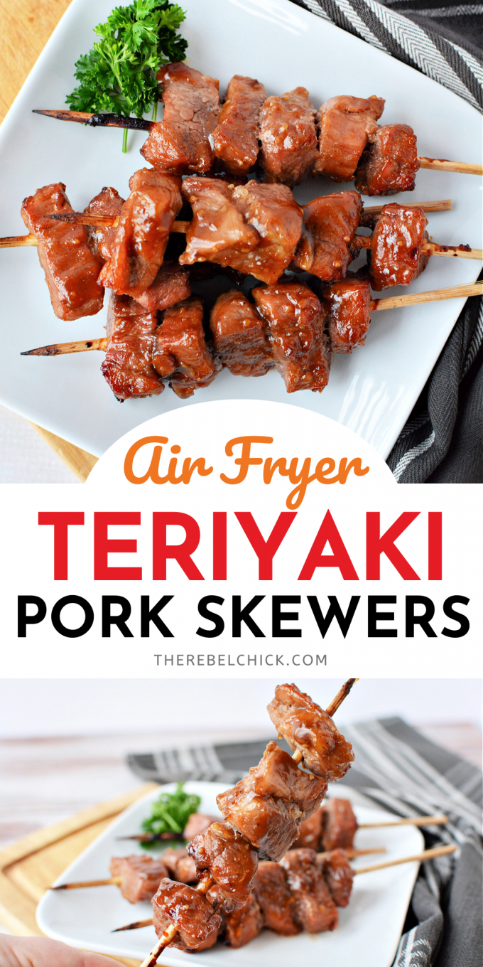 How to Make Air Fryer Teriyaki Pork Skewers - The Rebel Chick