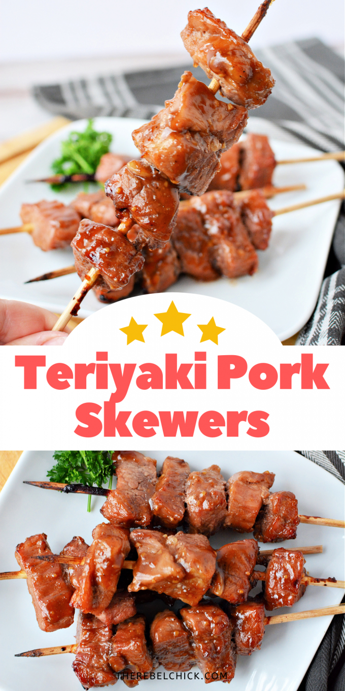 How to Make Air Fryer Teriyaki Pork Skewers - The Rebel Chick