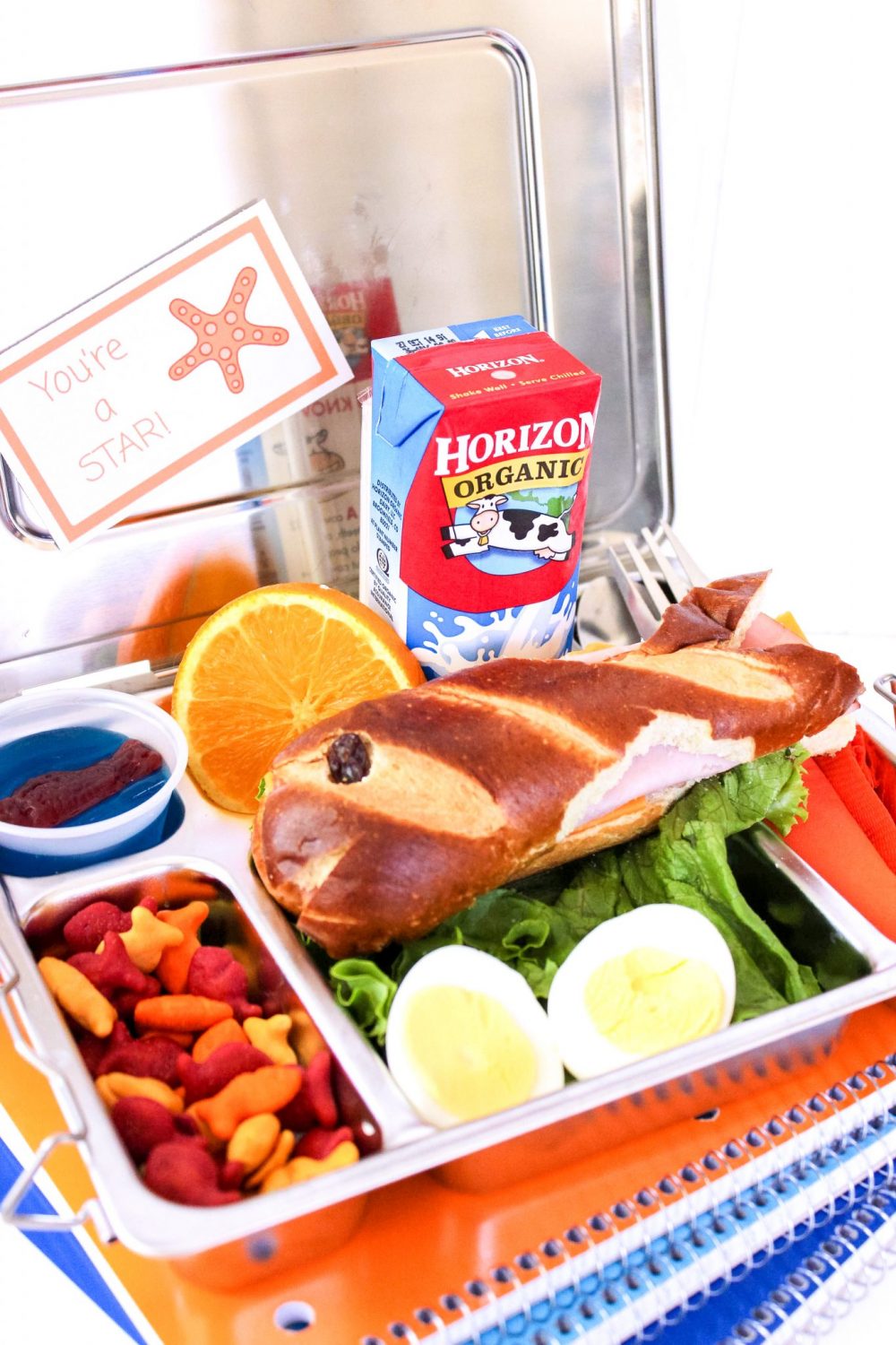 Beach Theme Kids Ham & Cheese Bento Box Lunch